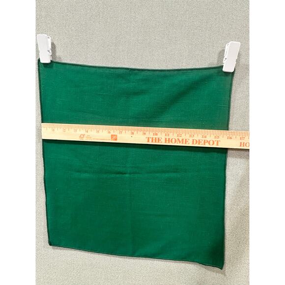 Vintage Handmade Linen Napkins Set of 6 Green Cloth Dinner Napkins 16x17 - Picture 5 of 8